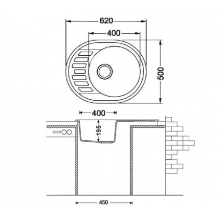 Кухонная мойка Fabiano Arc 62x50 Beige